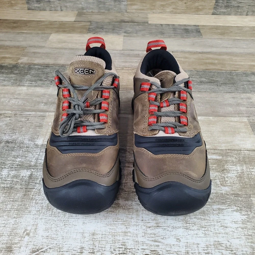 Keen Ridge Flex Mens Hiking Boot 9 Timberwolf Ketchup Lace-Up Low Top Waterproof